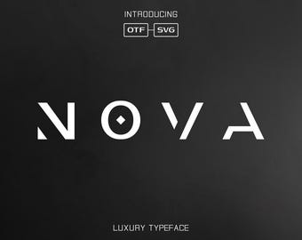 Nova is a Luxury Modern Clean Alphabet, Typeface, Minimal Letters, Future Font, Logo Design Font, SVG Alphabet, SVG Font, Digital Download