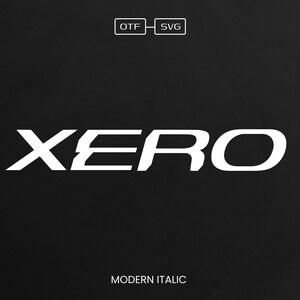 Xero-typsnitt, kursivt typsnitt, modernt typsnitt, snyggt typsnitt, eleganta typsnitt, varumärkesbyggande typsnitt, Procreate-typsnitt, premiumtypsnitt, högteknologiskt typsnitt, SVG-typsnitt, typsnitt