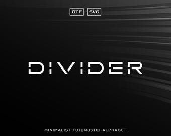 Divider is a Minimalist Futuristic Font Alphabet - Logo Font, Sci-fi Font, Tech Inspired Letters, High Tech Font, Innovative Font, Typograph