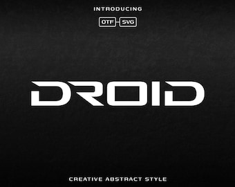 Droid is a Futuristic Typeface - Unique Font, Hi-Tech Font, Elegant Font, Logo Fonts, SVG Font, SVG Bundle, Font Bundle, Digital Products