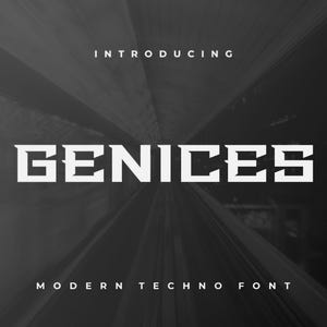 Genices Font, Modern Techno Font, Display Font, Bold Font, Logo Font, Headline Font, Hi-Tech Font, Premium Font, Procreate Font, Fonts