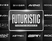 Futuristic Font Bundle - Geometric Font, Future Font, Space Font, Font For Logo, Modern Font, Premium Font, Stylish Fonts, SVG Fonts, Fonts