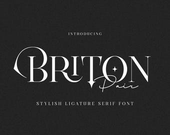 Elegant Serif Font with 27 Ligatures: Briton Font Duo