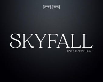 Skyfall Font - Modern Serif Font, Wedding Font, Luxury Fonts, Magazine Fonts, Stylish Fonts, Logo Font, SVG Alphabet, Serif, Minimal Fonts