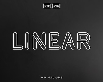 Minimal Line Font, Outline Font, Procreate Font, Logo Font, Modern Font, Logo Branding, Premium Fonts, Cricut Fonts, SVG Fonts, Font