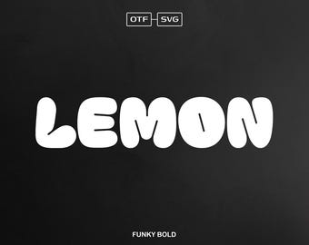 Lemon Font, Bubbly Font, Bold Font, Cute Fonts, Teacher Font, Funny Font, Goodnotes Font, Craft Font, Trendy Font, SVG Fonts, Font