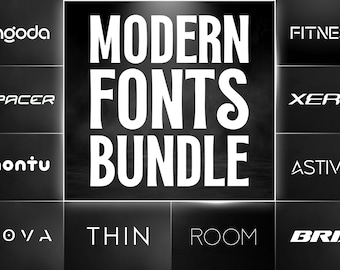 Modern Font Bundle - Font Bundle, Logo Fonts, Branding Fonts, Sans Font, Cricut Font, Font Bundle for Cricut, SVG Fonts, Procreate Fonts