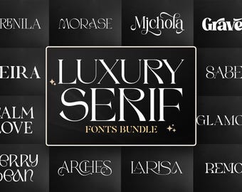 Luxury Serif Font Bundle - Font Bundle, Sans Serif Fonts, Luxury Fonts, Branding Fonts, Modern Fonts, Elegant Font, Procreate Font, Fonts