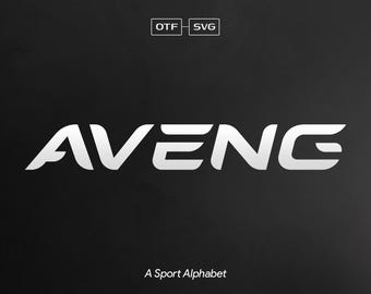 Aveng Font - SVG Font, Future Font, Modern Font, Sport Font, Logo Font, Silhouette Font, Branding Font, Unique Font, Cricut Font