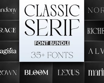 Classic Serif Font Bundle - Font Bundle, Serif Font, Elegant Font, Luxury Font, Branding Font, Sans Serif, Modern Fonts, Procreate Fonts