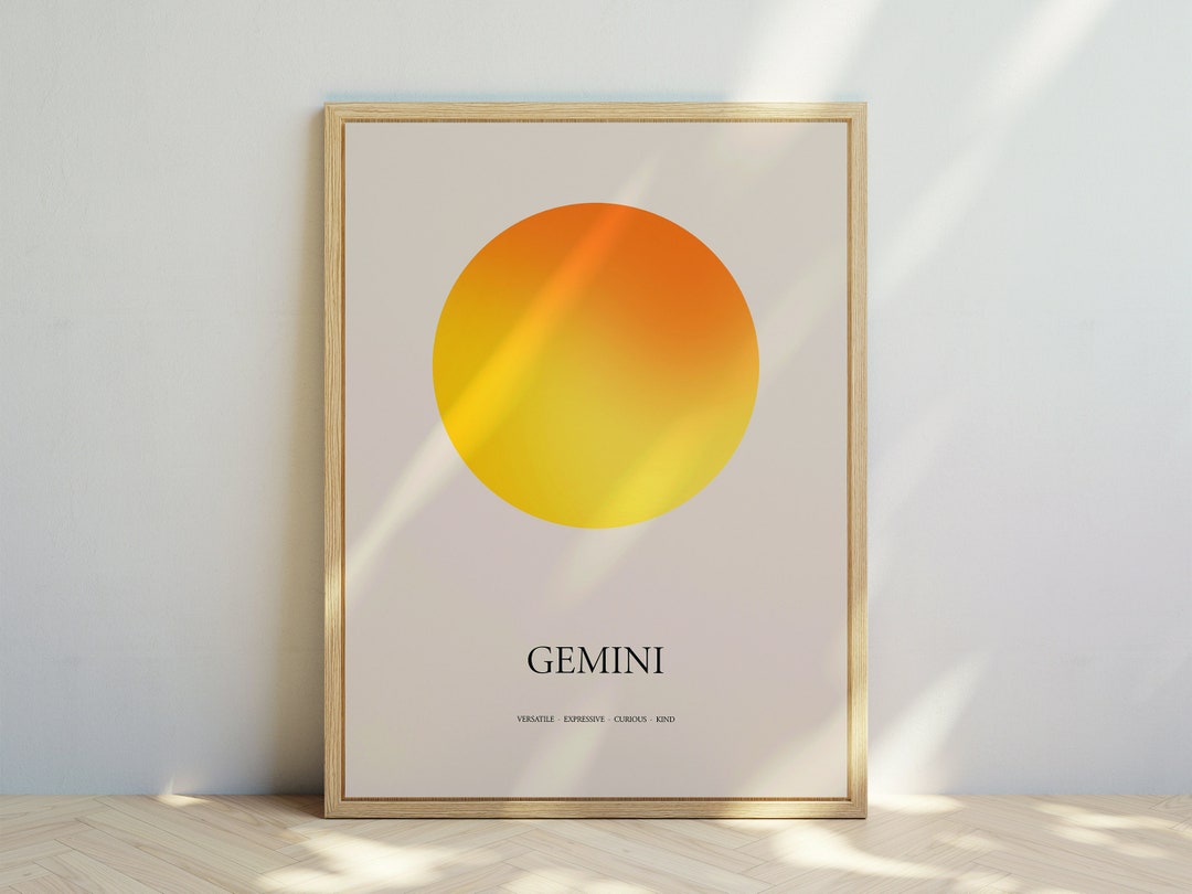 Gemini Wall Art Zodiac Wall Art Gemini Poster Zodiac Poster Zodiac
