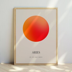 Aries Wall Art | Zodiac Wall Art | Aries Poster | Zodiac Poster | Zodiac Print | Neutral Wall Art | DIGITAL DOWNLOAD