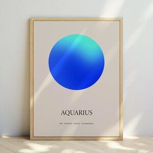 Aquarius Wall Art | Zodiac Wall Art | Aquarius Poster | Zodiac Poster | Zodiac Print | Neutral Wall Art | DIGITAL DOWNLOAD
