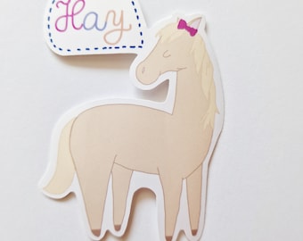 Pegatina brillante de caballo lindo