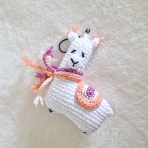 Crochet Llama Keychain: Handmade Plush Amigurumi Toy