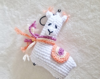 Crochet Llama Keychain: Handmade Plush Amigurumi Toy