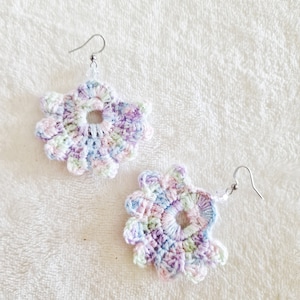 Handmade Crochet Flower Earrings: Multicolor Accessories