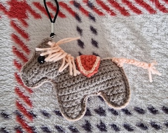 Crochet Pony Keychain: Handmade Plush Horse Amigurumi