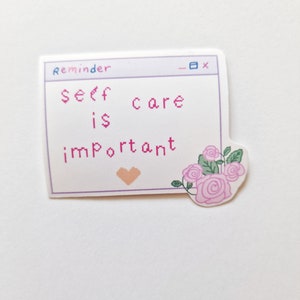 Cute Self Care è un importante adesivo lucido