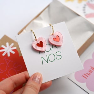Pendientes de regalo de San Valentín, pendientes de corazón, pendientes de acrílico, pendientes de acrílico cortados con láser