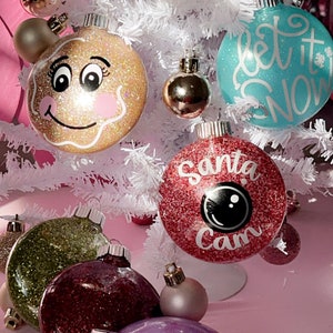 Christmas Glittered Disc Ornaments