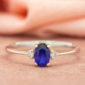 14K Gold Sapphire Engagement Ring: September Birthstone