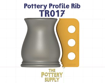 Profile rib for mugs and cups, Pottery Throwing Rib, Ceramic Shaping Tool Multiple sizes,   Clay Shaper, Made in the USA | (TR017)