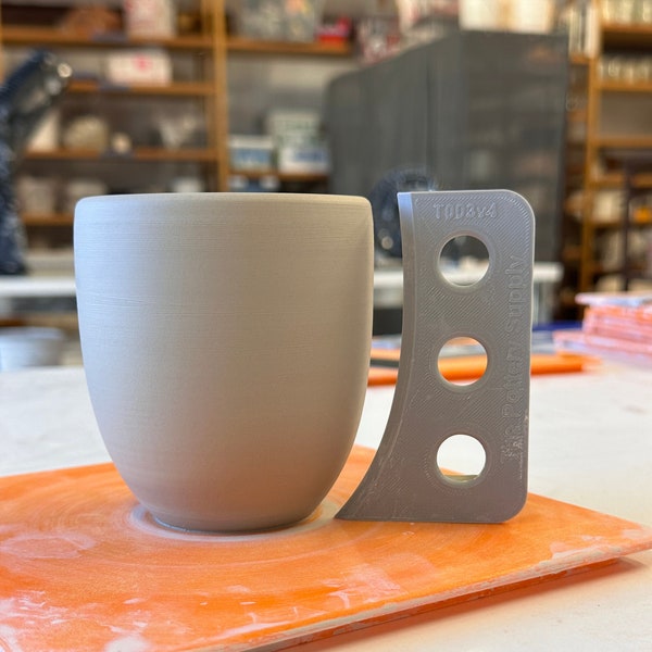 Profile rib for mugs and cups, Pottery Throwing Rib, Ceramic Shaping Tool Multiple sizes, 3D Printed Clay Shaper, Made in the USA | (TR003)