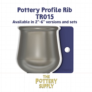 Mug & Cup Pottery Shaping Rib - Shaped Plastic Clay Tool for wheel throwing, multiple sizes - Made in USA (TR015)