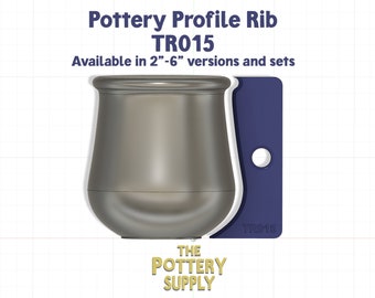 Mug & Cup Pottery Shaping Rib - Shaped Plastic Clay Tool for wheel throwing, multiple sizes - Made in USA (TR015)