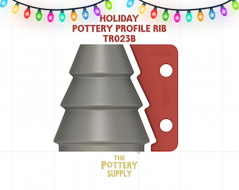 Profile rib for Holiday mugs and cups, Pottery Throwing Rib, Ceramic Shaping Tool Multiple sizes, 3D Printed Clay Shaper Christmas (TR023B)