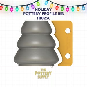 Profile rib for Holiday mugs and cups, Pottery Throwing Rib, Ceramic Shaping Tool Multiple sizes, 3D Printed Clay Shaper Christmas (TR023C)