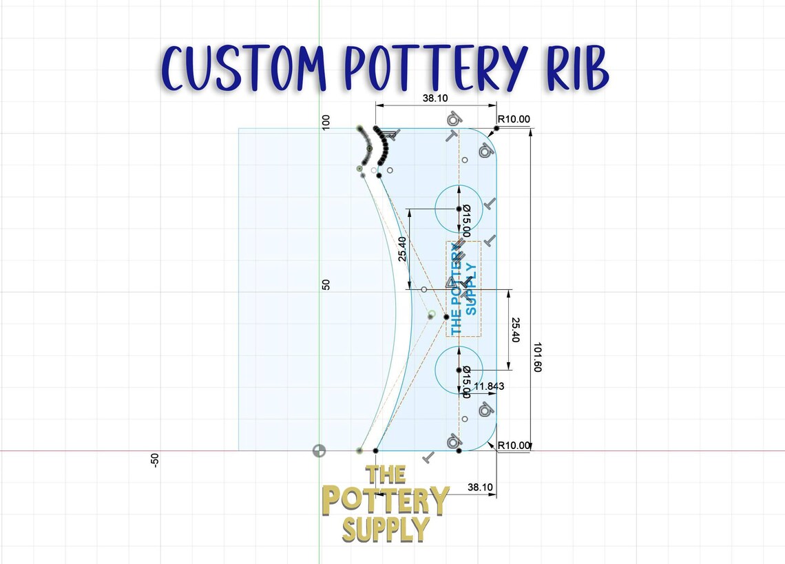 Pottery Ribs With Ruler Custom Made Pottery Rib. Design Your Perfect Rib and We Will Make It ...