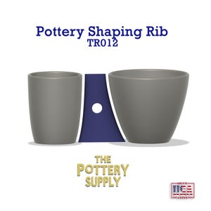 Profile rib for mugs and cups, Pottery Throwing Rib, Ceramic Shaping Tool Multiple sizes,   Clay Shaper, Made in the USA | (TR012)