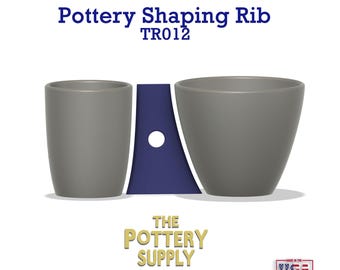 Profile rib for mugs and cups, Pottery Throwing Rib, Ceramic Shaping Tool Multiple sizes,   Clay Shaper, Made in the USA | (TR012)