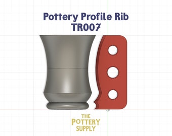 Profile rib for mugs and cups, Pottery Throwing Rib, Ceramic Shaping Tool Multiple sizes,   Clay Shaper, Made in the USA | (TR007)