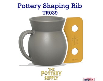 Profile rib for mugs and cups, Pottery Throwing Rib, Ceramic Shaping Tool Multiple sizes,   Clay Shaper, Made in the USA | (TR039)