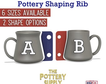 Profile rib for mugs and cups, Pottery Throwing Rib, Ceramic Shaping Tool Multiple sizes,   Clay Shaper, Made in the USA | (TR029)