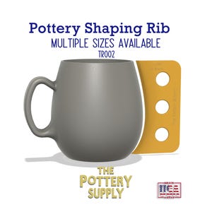 Profile rib for mugs and cups, Pottery Throwing Rib, Ceramic Shaping Tool Multiple sizes,   Clay Shaper, Made in the USA | (TR002)