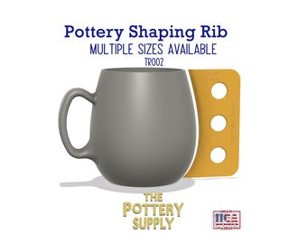 Profile rib for mugs and cups, Pottery Throwing Rib, Ceramic Shaping Tool Multiple sizes,   Clay Shaper, Made in the USA | (TR002)