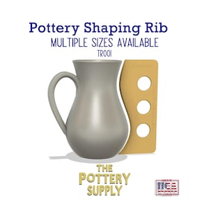 Pottery Rib for Mugs & Cups: Clay Shaping Tool, Multiple Sizes, Made in USA (TR001)
