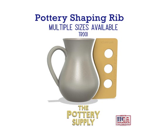 Pottery Rib for Mugs & Cups: Clay Shaping Tool, Multiple Sizes, Made in USA (TR001)