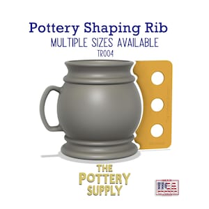 Profile rib for mugs and cups, Pottery Throwing Rib, Ceramic Shaping Tool Multiple sizes, Plastic Clay Shaper, Made in the USA | (TR004)