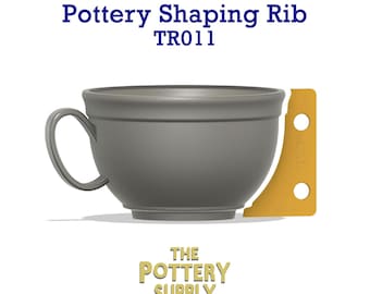 Profile rib for mugs cups and bowls, Throwing Rib, Ceramic Shaping Tool Multiple sizes,   Clay Shaper, Made in the USA | (TR011)