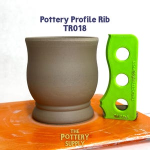 Profile rib for mugs and cups, Pottery Throwing Rib, Ceramic Shaping Tool Multiple sizes,   Clay Shaper, Made in the USA | (TR018)
