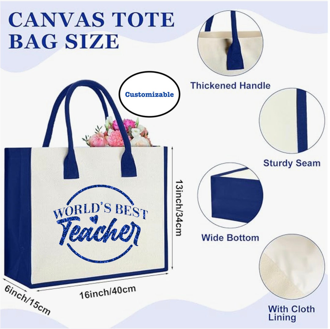 World's Best Teacher Canvas Tote Bag and Zip-top Pouch - Etsy