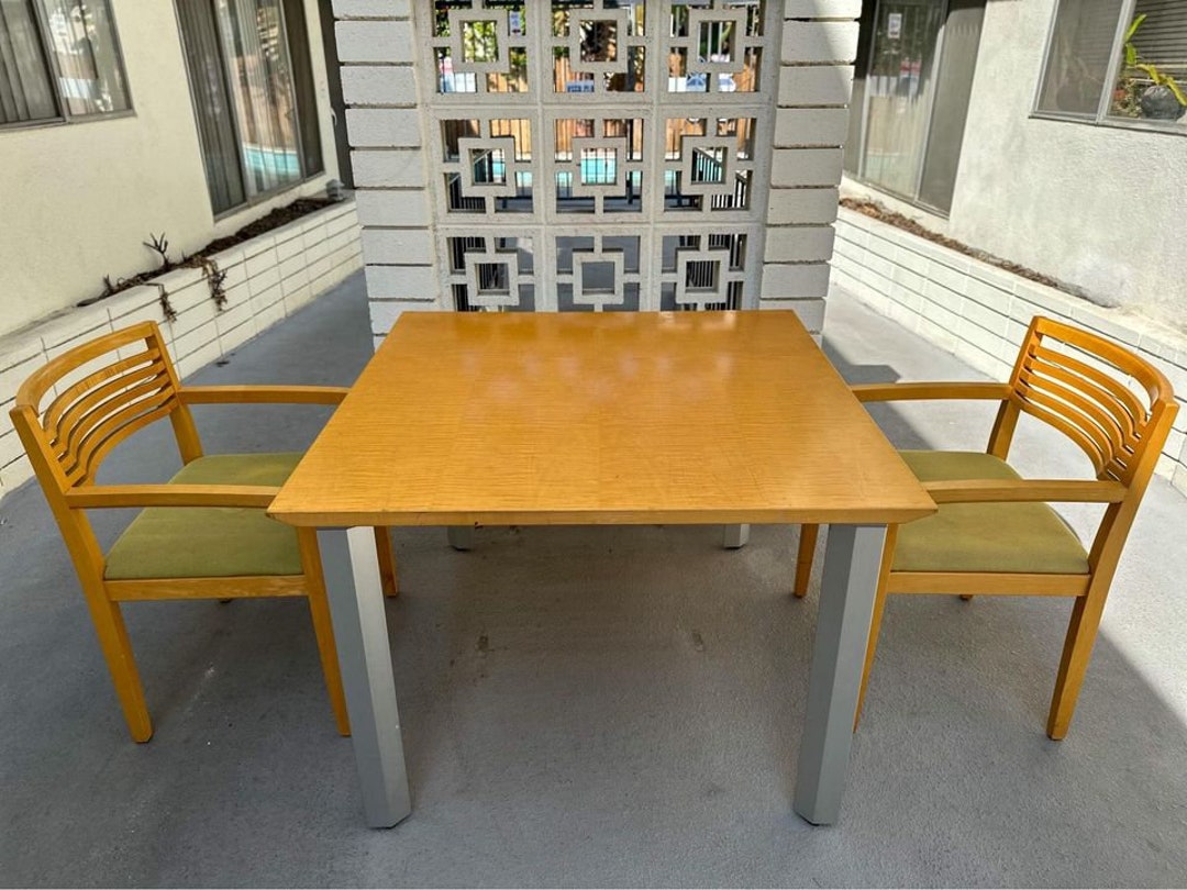 Knoll Midcentury Modern Table Reef and Two Ricchio Chairs Set Etsy