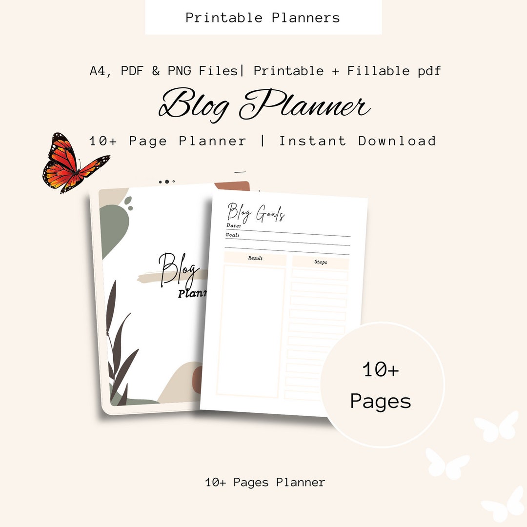 Blog Planner, Printable Digital Planner, Blog Content Planner, Instant ...