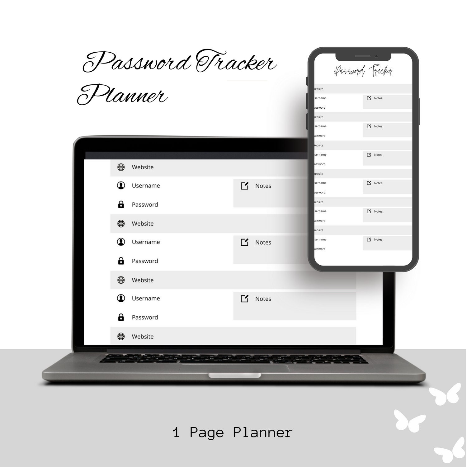 Passcode Buttons Printable Password Tracker Printable & Fillable, Password Organizer, A4, A6 ...