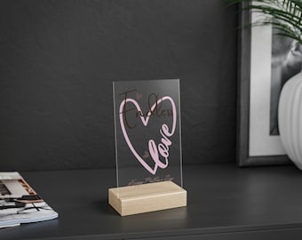 Muttertagsgeschenk, Geschenk für sie, besonderes Geschenk, Endlos, Liebe, Geschenk für Oma, Geschenk für Mama, Geschenk für ihn, Acrylschild mit Holzständer